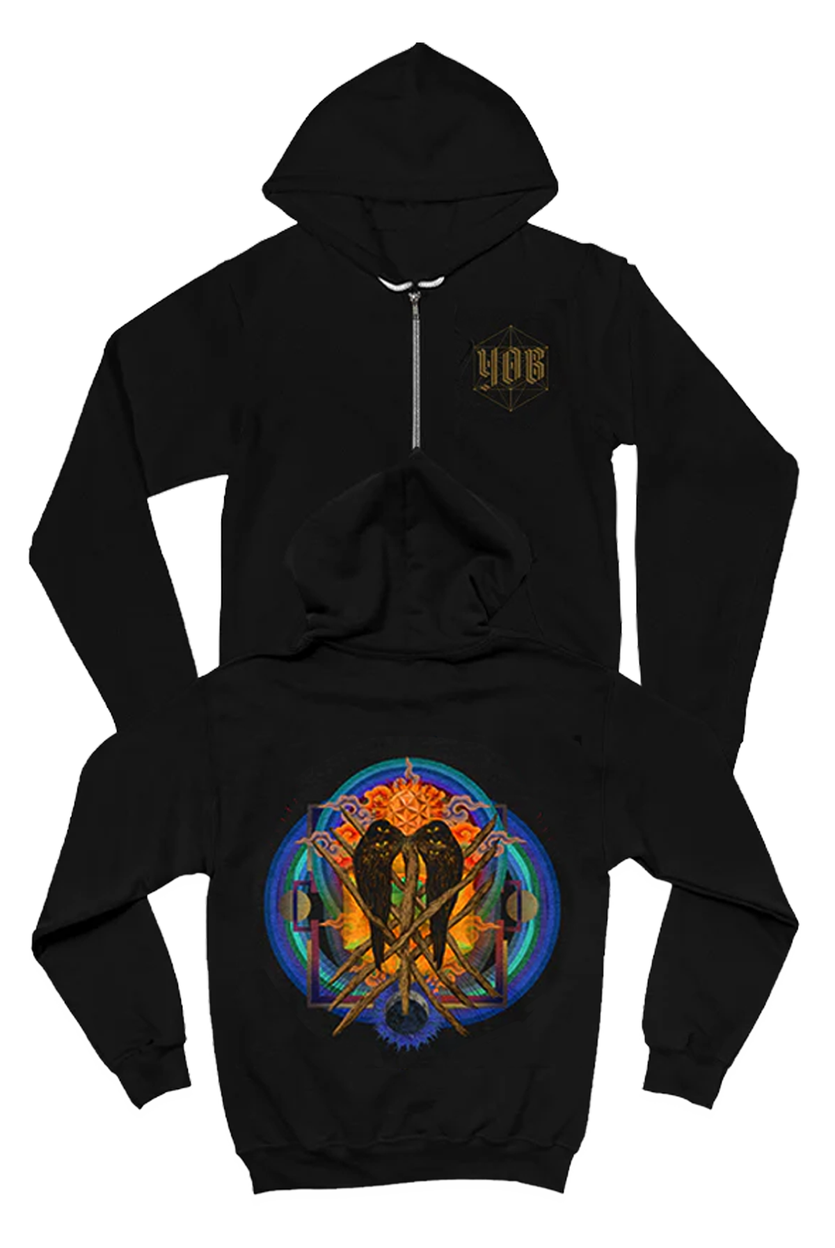 Our Raw Heart Zip-up Hoodie (Black)